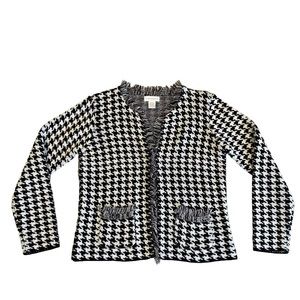 Worthington Sweater Blazer Women’s Size Medium Houndstooth Stretch Fit Jacket